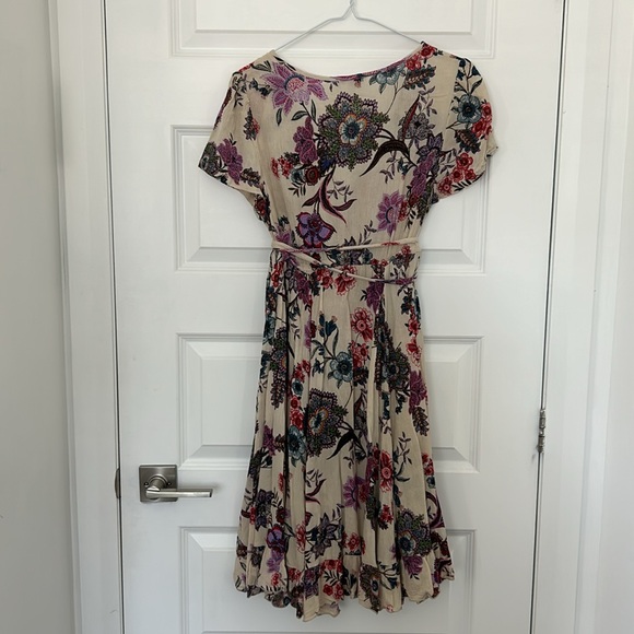 PATRONS OF PEACE - mini skirt fit and flare floral faux wrap size small boho - Picture 7 of 10